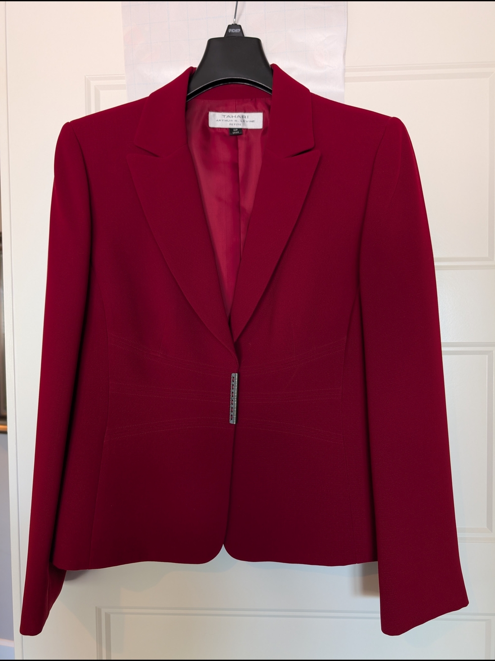 Tahari ASL Raspberry Red Tailored Blazer